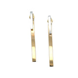 Elena Elegant Long Rectangle Silver and Gold Earrings