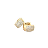 Wide Shiny Gold Huggie Earrings